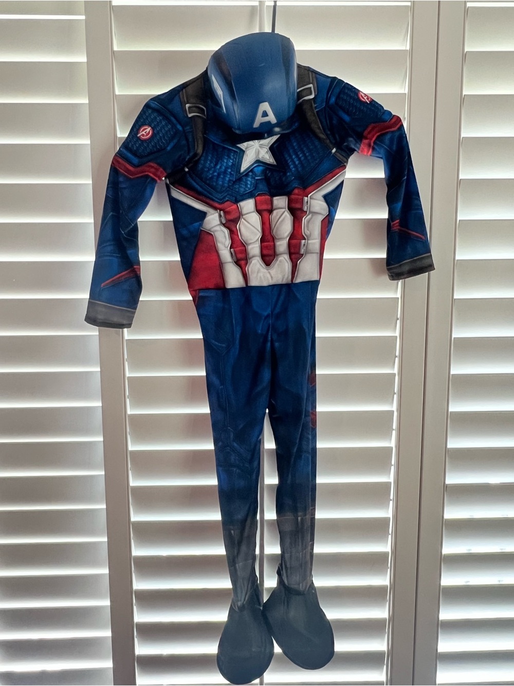 Marvel Captain America Kids Jumpsuit Costume - Blue, Red, White